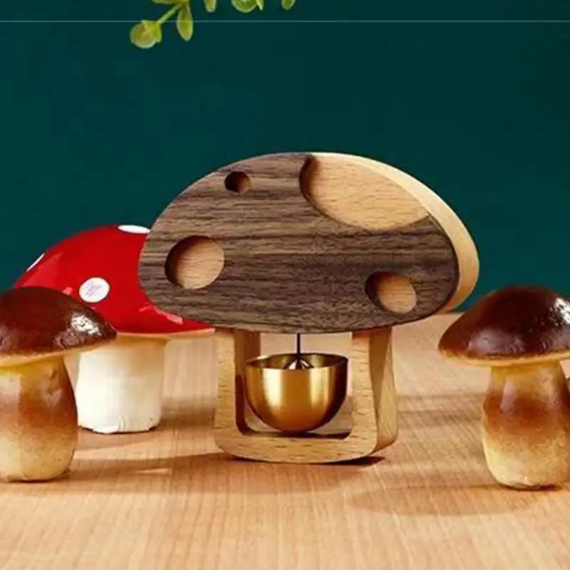 

Милый Дверной звонок в форме гриба, держатели для магазинов, Деревянные Колокольчики для открывания двери, оповещение, домашний маленький звонок, подарок на новоселье