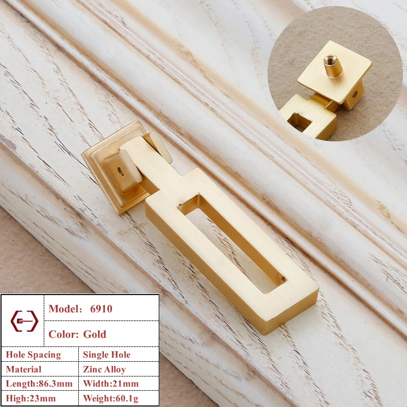 

Золотые ручки для шкафов из цельного цинкового сплава, кухонные шкафы с одним отверстием для ручки прикроватного столика, ручки для ящиков, фурнитура для мебельных ручек