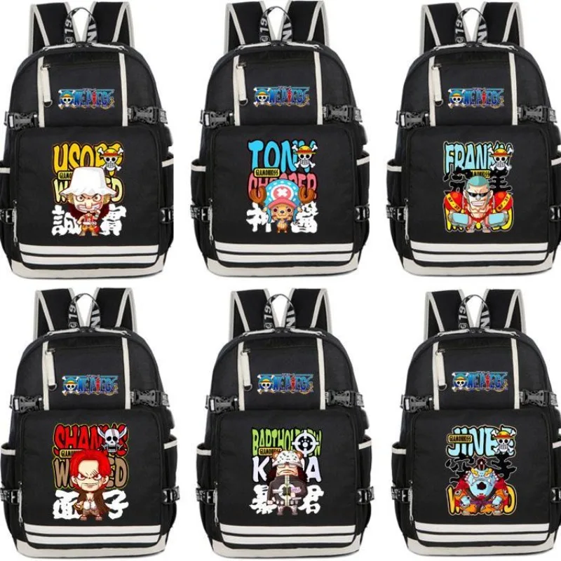 

Anime Q Version Nautical King Luffy Sauron Qiaoba Ace White Beard Schoolbag Male and Female Junior High School Student Backpack