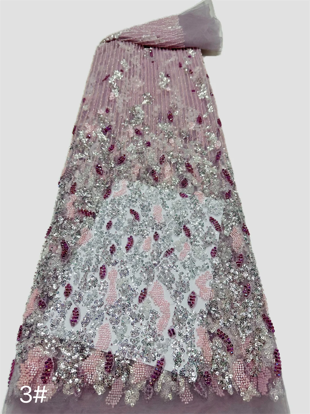 Роскошный африканский тюль с бусинами кружевная ткань 2024 нигерийская ручной