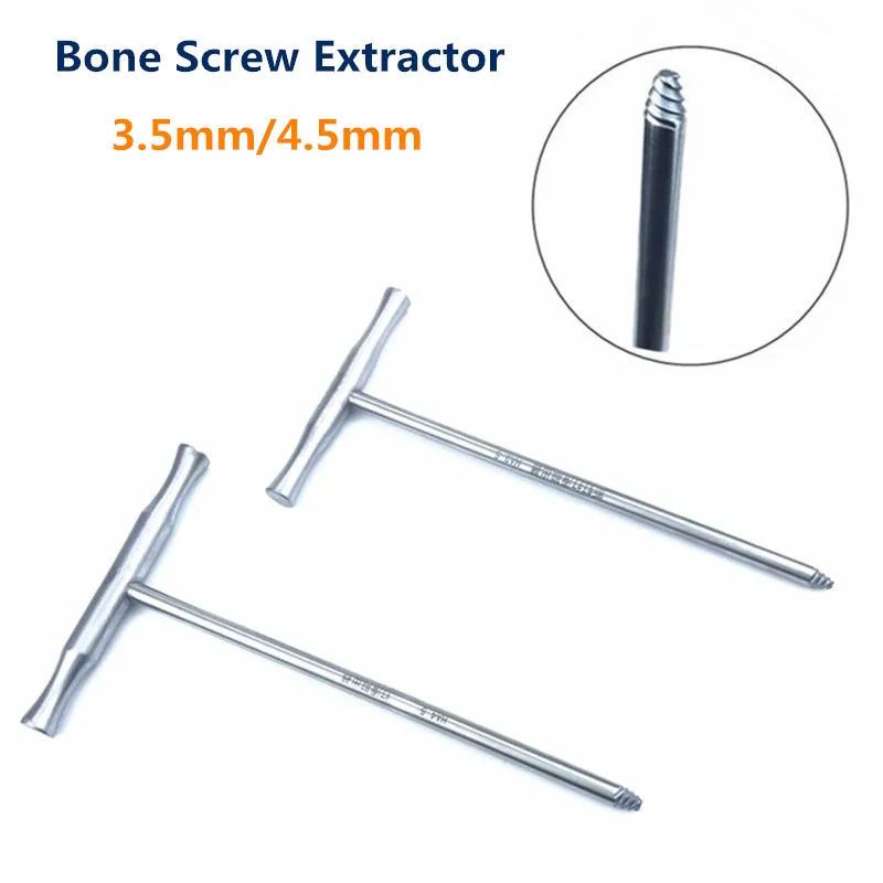 Bone Screw Extractor with T Handle for Upper/Lower Extremity Stainless Steel Orthopedics Veterinary Instrument