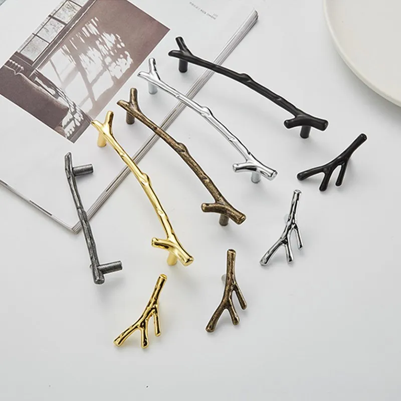 KK &amp FING современные модные ручки для мебели в виде ветвей дерева цинковый сплав