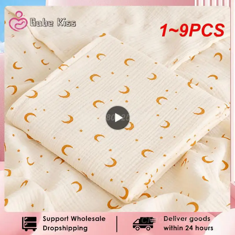 

1~9PCS Ins Baby Blanket Muslin Swaddle 2 Layer Cotton Receive Blankets for Newborn Bath Towel Summer Bedding Baby Items Mother