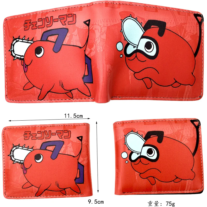 

Anime Chainsaw Man Pochita PU Leather Bifold Short Wallet Ziper Coin Purse