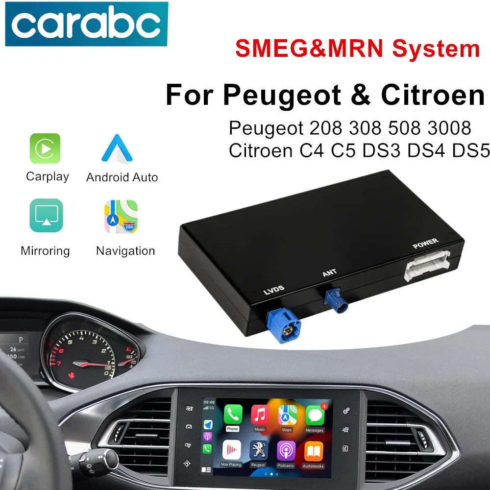 

CARABC НОВЫЙ беспроводной Carplay Android Auto Box для Peugeot Citroen SMEG Picasso C4 C5 DS4 DS3 308 508 208 3008 Модуль AirPlay
