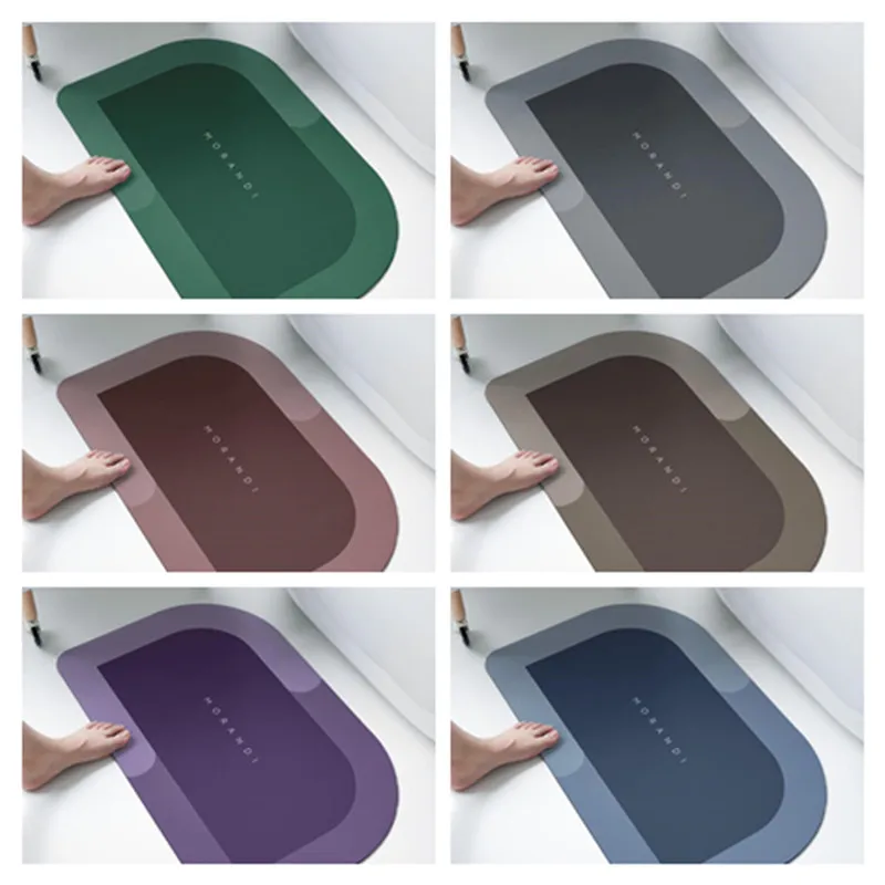 

Нескользящий коврик, напольный коврик для двери туалета, натуральный диатомит, не скатывающийся коврик для ванной, мягкий Быстросохнущий к...