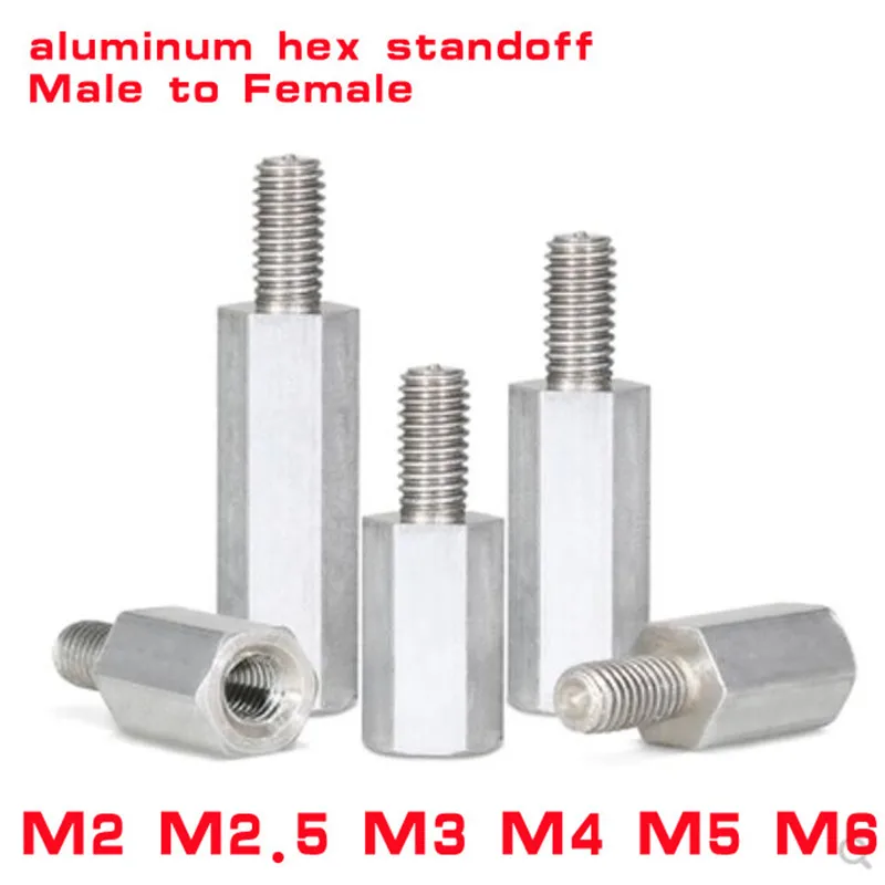 

20-50 шт. M2 M2.5 M3 M4 M5 M6 * L + 6/8 алюминиевая Шестигранная прокладка