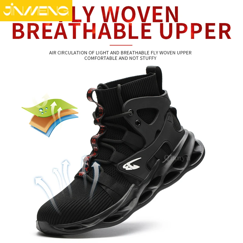 

New Men's Work Safety Shoes Men's Boots Fashion Work Sneakers Boots Steel Toe