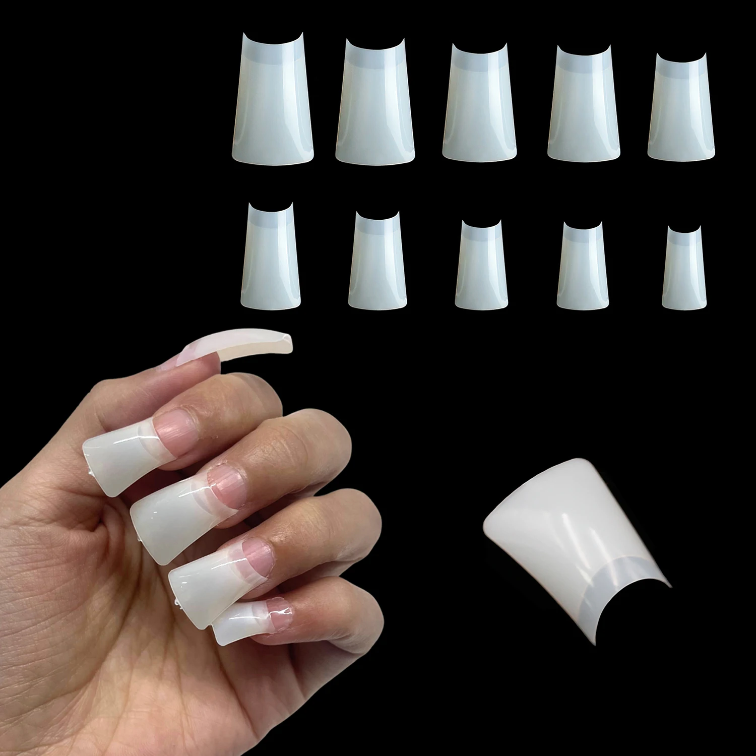 

Накладные ногти полупрозрачные в стиле 90-х годов, 500 шт.