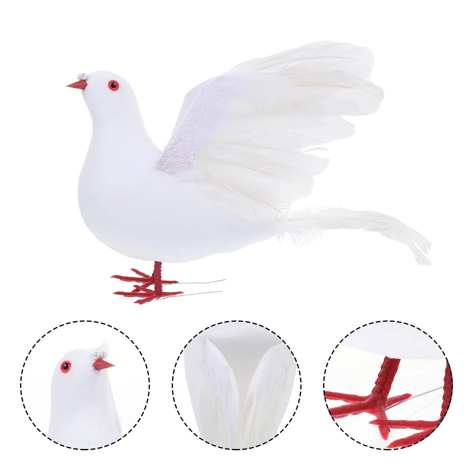 

Faux Bird White Dove Model Bird Statue Peace Dove Ornament Artificial Bird Simulation Foam Bird