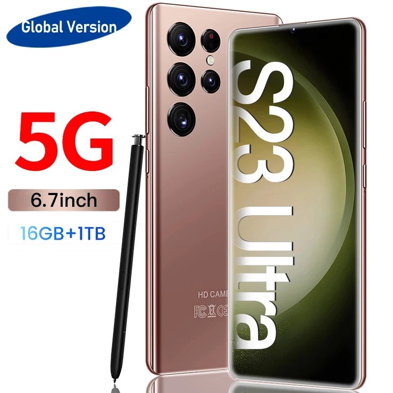 

2023 New Brand S23 Ultra 5G Smartphone 6.7 Inch Full Screen Telefone 16G+1T 4G Mobile Phone Global Version Android 13 Cell Phone