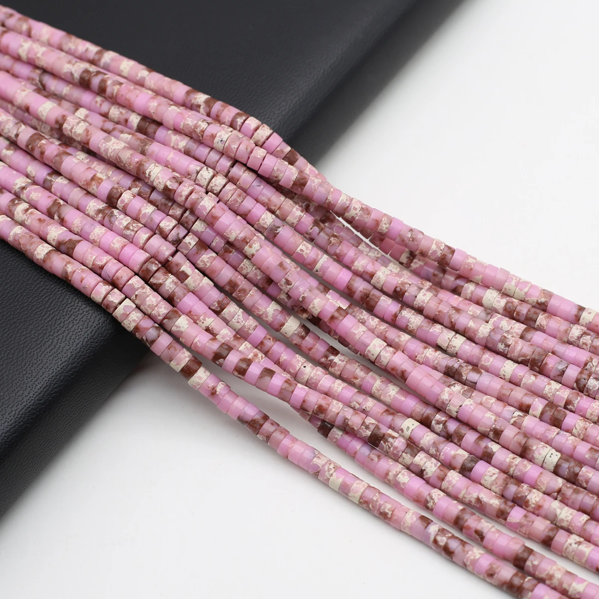 

2x4mm Natural Pink Emperors Beads Cylindrical Loose Spacer Stone Beads for Making DIY Jewelry Making Necklace Bracelet 14''