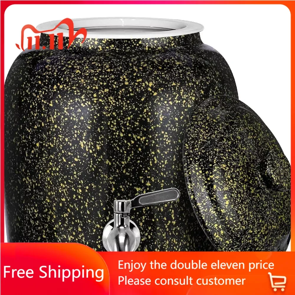 

Ceramic tile water dispenser, stainless steel faucet, valve,and lid,suitable for 3 to 5 gallon water bottles (with yellow spots)