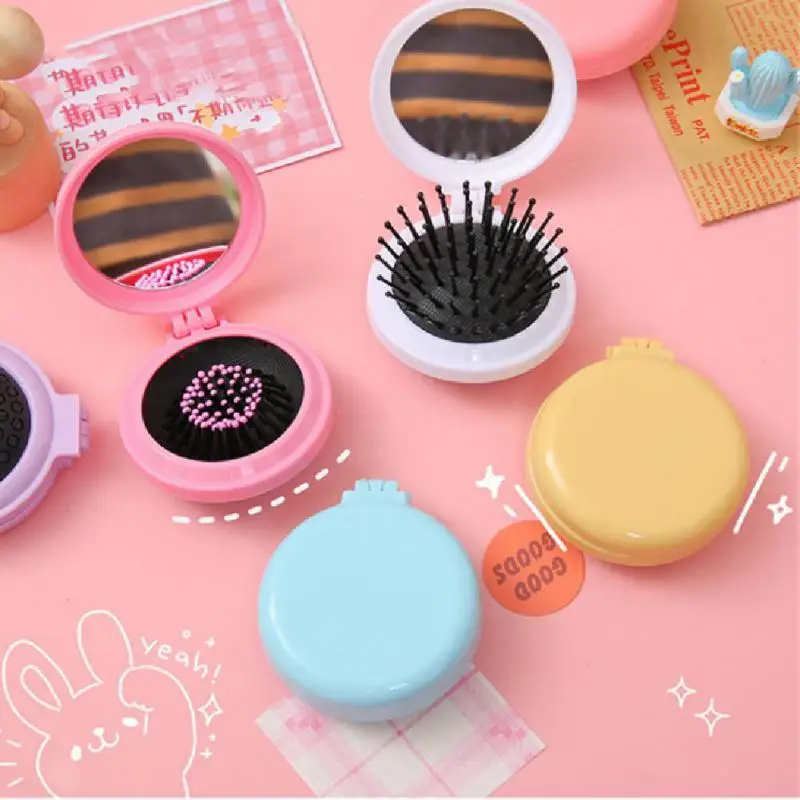 

Portable All-in-one Mirror Massage Comb Folding Air Cushion Comb Creative Small Comb Mini Airbag Fluffing Comb Styling Tools