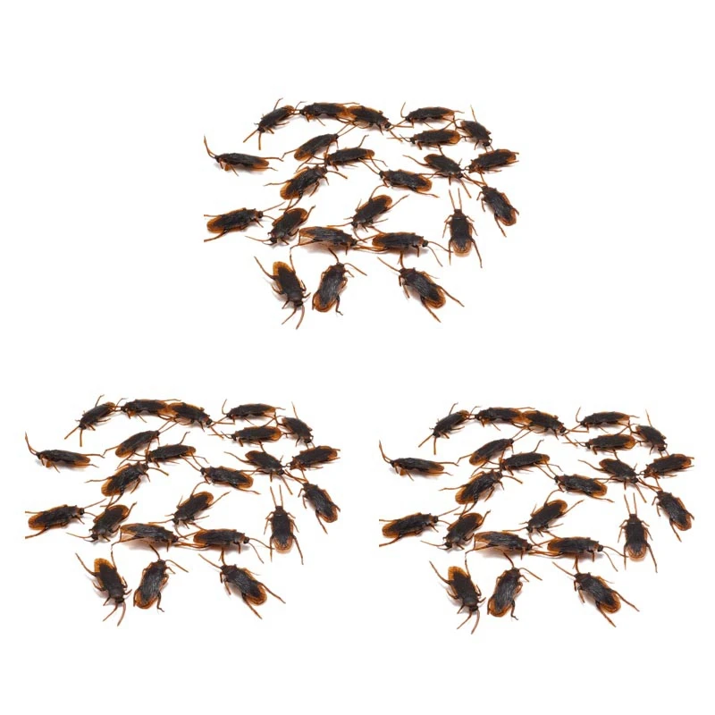 

36 Pcs Halloween Simulated Plastic Cockroaches Deceptive Props Toy Trick Decor