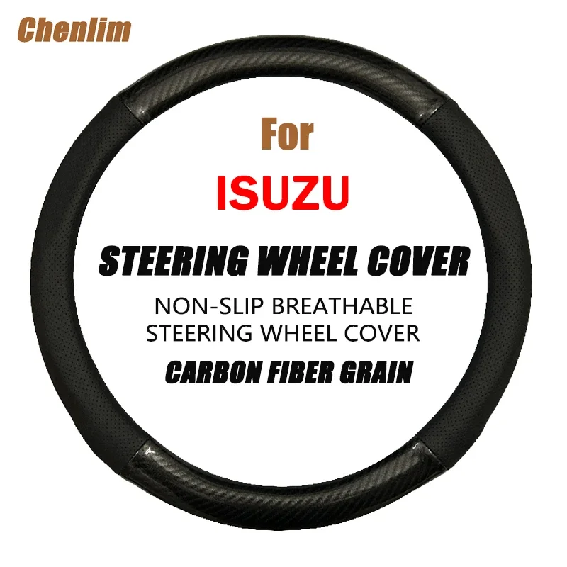 

Breathable PU Leather Thin And Soft Car Steering Wheel Braid Cover Needles Auto Decor Accessories For Isuzu ASCENDER
