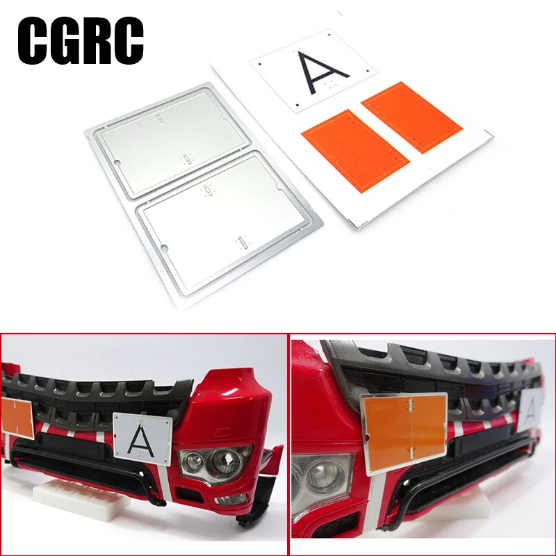 

Metal Transport Sign Front Decorate for 1/14 Tamiya RC Truck Trailer Tipper Scania Benz Actros Arocs MAN TGX Volvo Car DIY Part