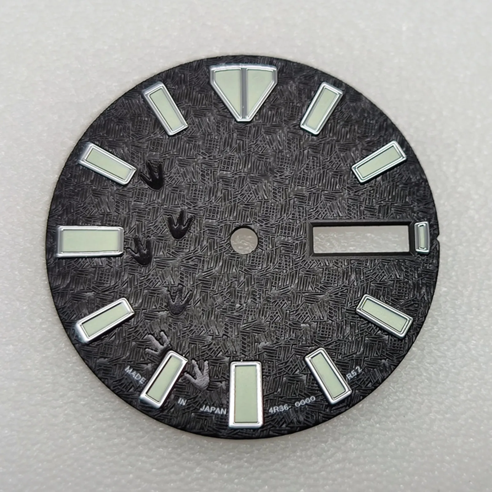 28.5MM C3 Green Luminous Watch Dial for NH36 Abalone Turtle Mechanical Watch Movement Modification Part