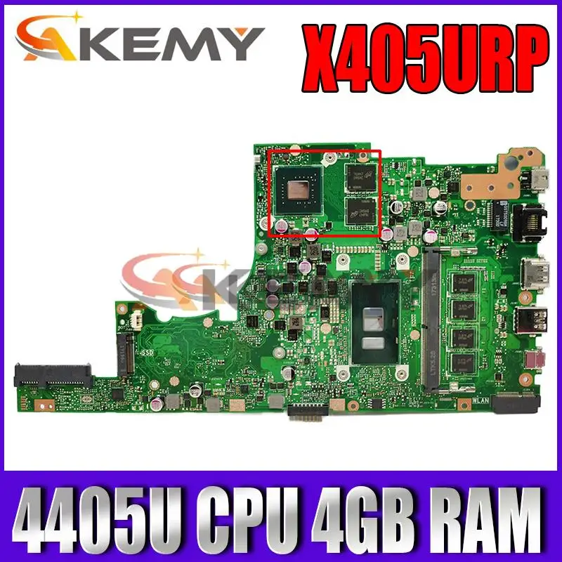 

Akemy для Asus X405U X405UN X405UR X405URR X405URP X405UQ X405UF Laotop материнская плата X405URP с 4405U CPU 4G RAM
