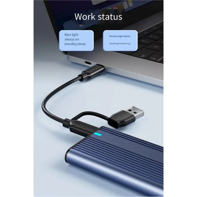 Корпус для SSD ACASIS M.2 NVMe, 10 Гбитс, адаптер M.2 на USB Type-C 3.2, бокс для SSD PCIE M2 NVMe, совместим с 2230, 2242, 2260, 2280 мм (art.: 3920dbbb5cbf3) - 3920dbbb5cbf3