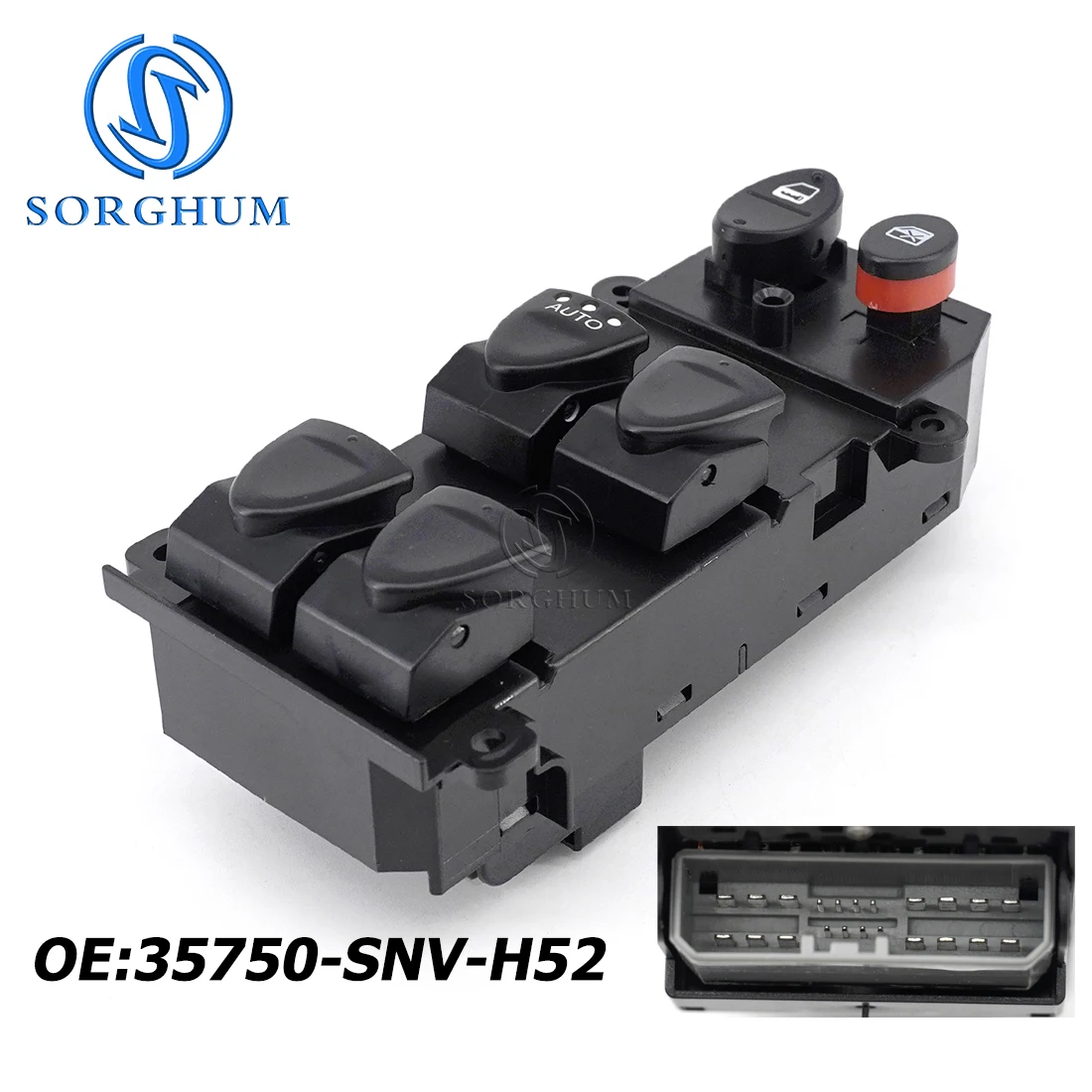 

SORGHUM Автомобильная кнопка переключателя стеклоподъемника SORGHUM 35750-SNV-H52 для Honda Civic 2006 2007 2008 2009 2010 2011 35750-SNA-A11, 22 контакта