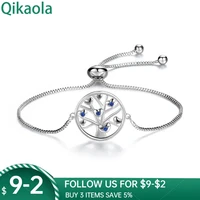 qikaola 2022 new 100 real 925 sterling silver tree of life bracelet simple design for women making party birthday gift cmb79