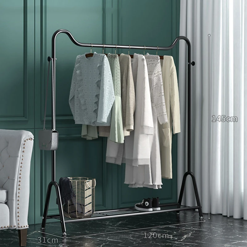 

Bedroom Portable Clothes Rack Black Metal Entrance Shoes Clothes Rack Minimalist Aesthetic Colgadores De Ropa Home Furniture