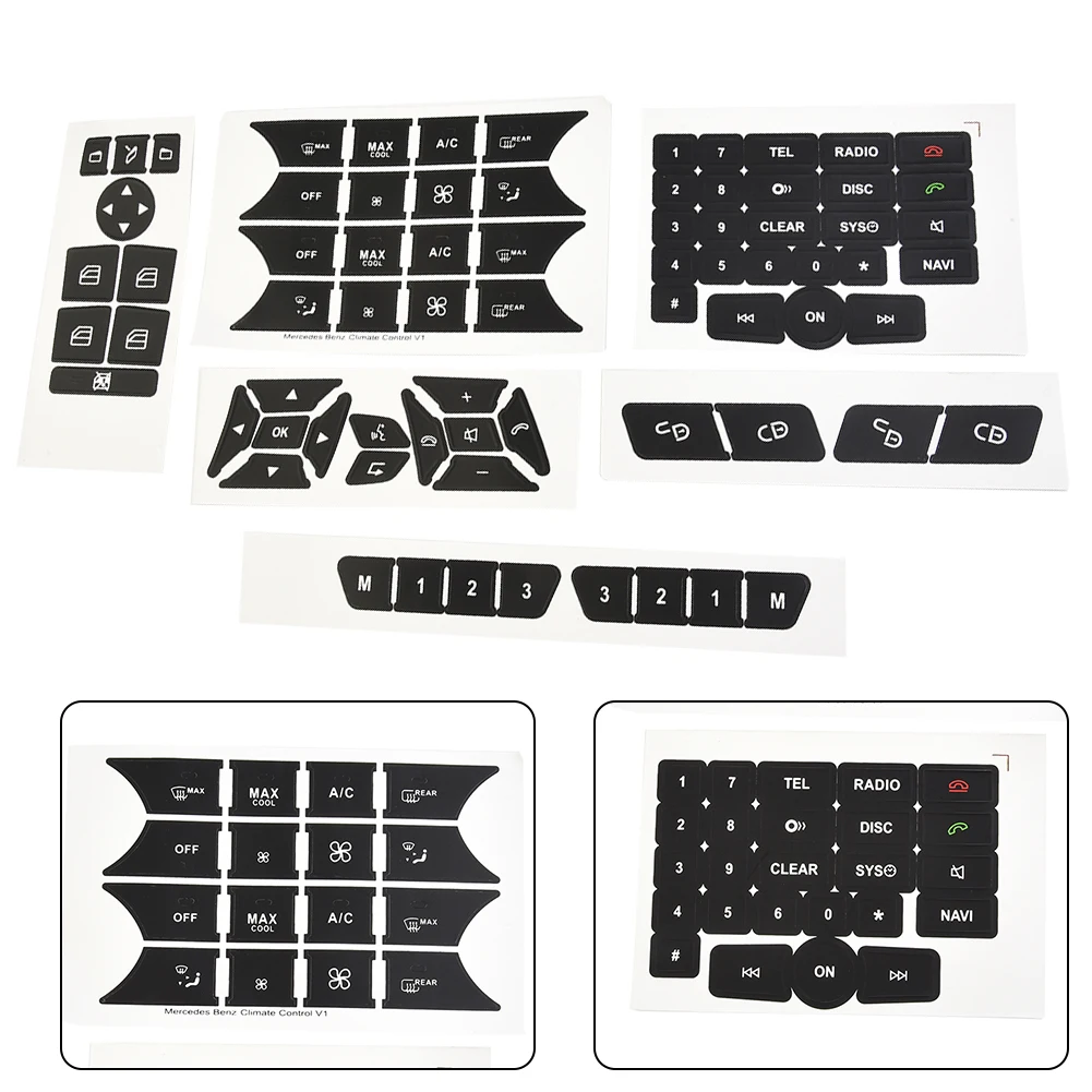 

Durable New Button Stickers Stickers Radio Repair Button Steering Steering Steel Teering Wheel Windo W 1 Set Black