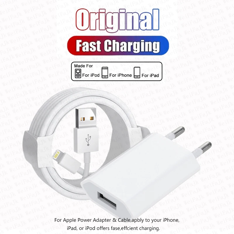 

Original USB Lightning Cable For Apple iPhone 11 12 13 14 Pro Max 7 8 Plus XS X XR AirPods Charger Fast Charging Data Sync Wire