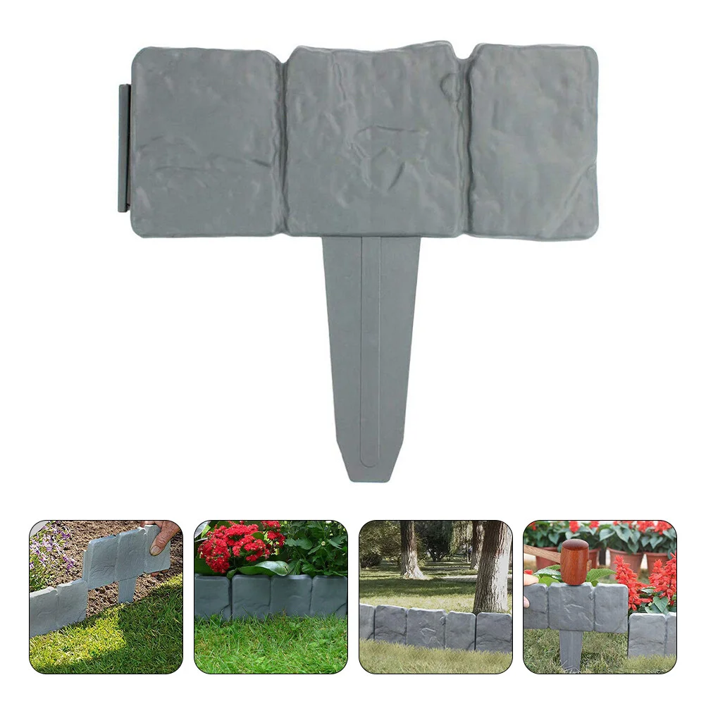

20 Pcs Plastic Fencing Gardening Plants Stone Imitation Plastic Fencing Edging Border Small Decoration Simulation