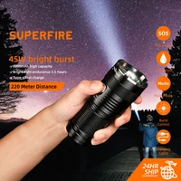 superfire m6m6 s ultra bright flashlight super bright torch 45w36w type c usb rechargeable lanter use 18650 battery 4pcs