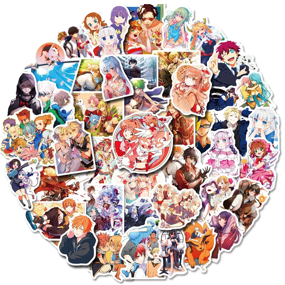 

10/30/50 Pcs Anime Cartoon Character Cute Girl Beauty Mix Graffiti Stickers DIY Luggage Phone Computer Car Sticker Gift Toy