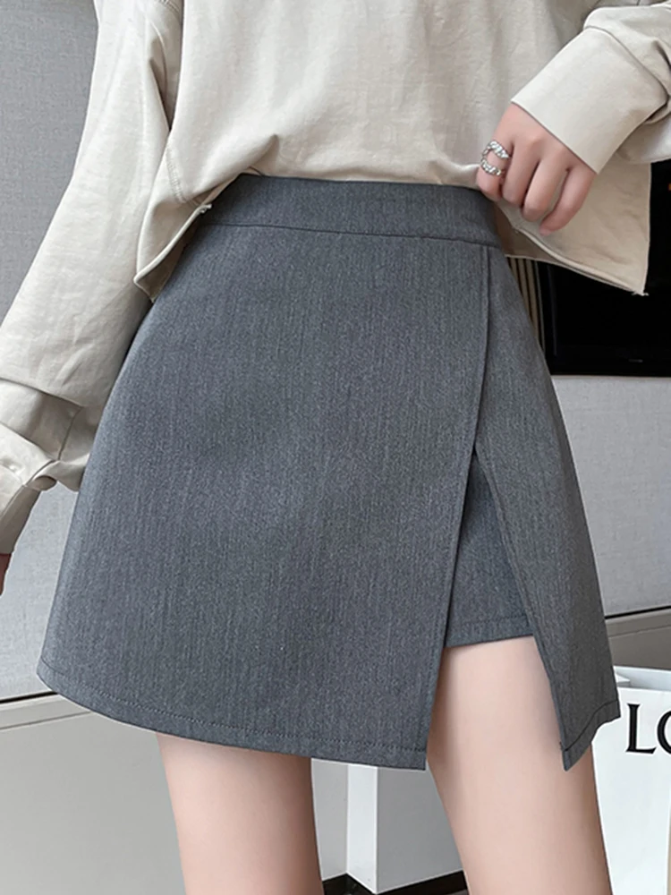 

Black Zipper A-Line Mini Skirts High Waist Skirt Women Korean Woman Clothes Solid Casual Short Skirt Spring Summer 2022
