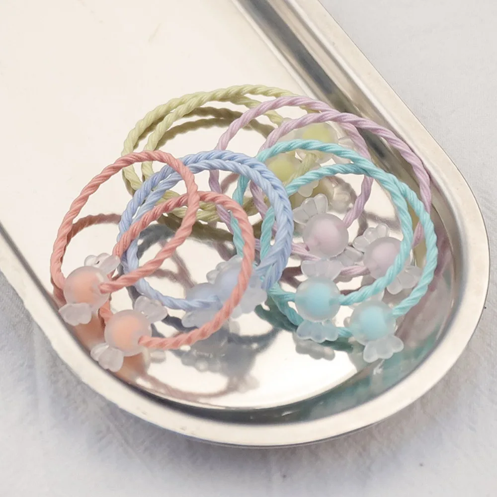 10 шт. милая веревка для волос кролика ярких цветов мини-плетеная резинка высокая