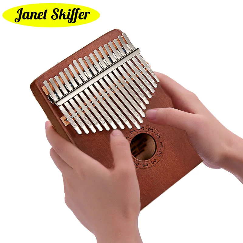 

Mahogany Body Kalimba Thumb Piano 17 Tones Keyboard Pronunciation Box African Mbira Musical Instruments Gifts for Kids Adults