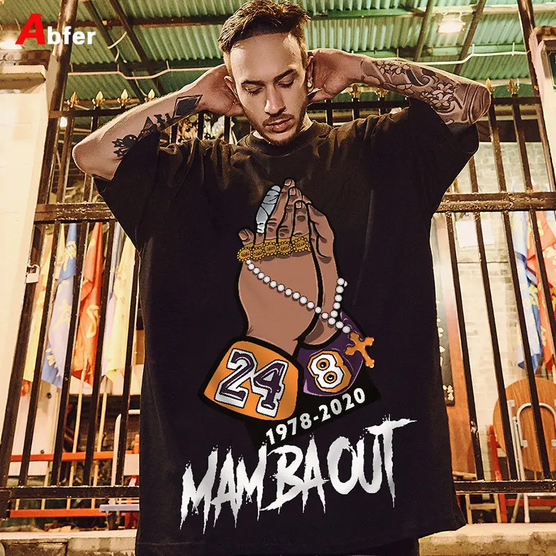 

Abfer Summer Mamba Out Graphic T Shirts Hip Hop Hand Graffiti Oversized T Shirt Men 24 Printed T-shirts Vintage Harajuku Tshirt