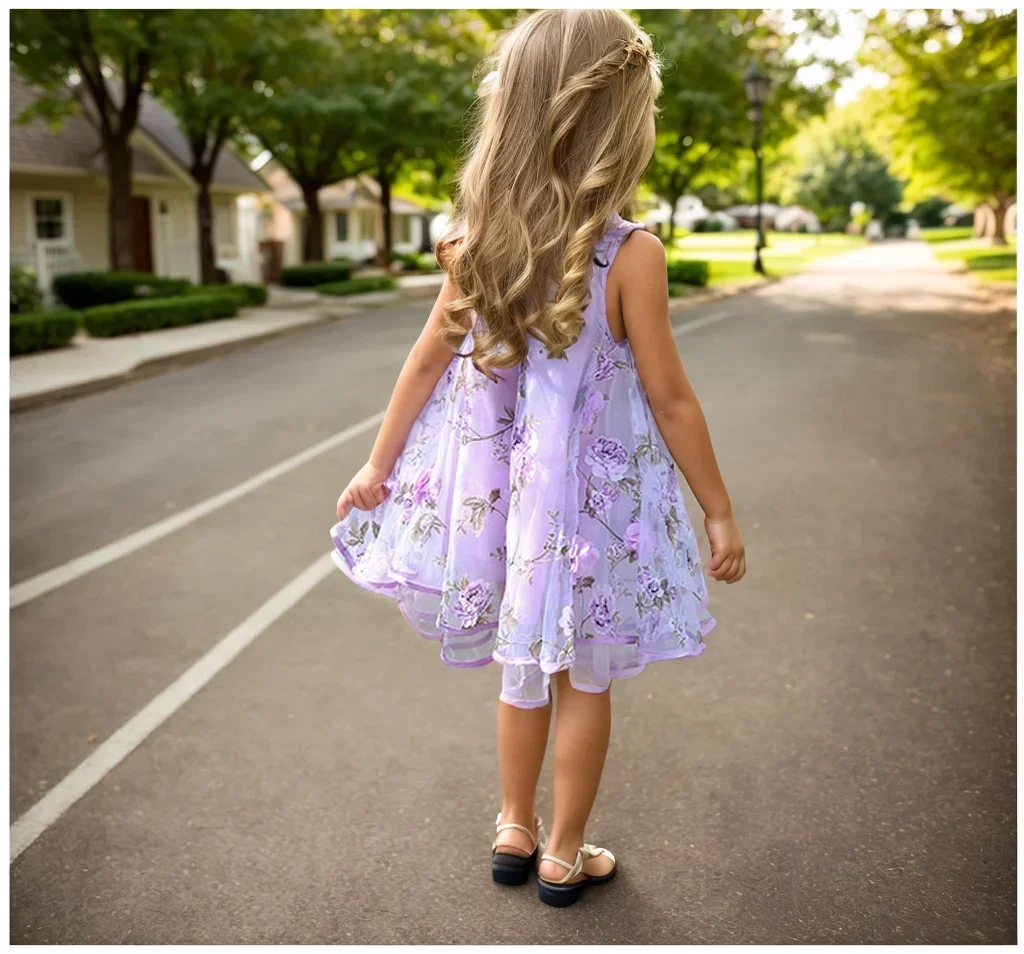 Bohemian Summer Girls Flower Dress Kids Girl Beach Dresses Chiffon Floral Teenager Clothes 6 8 10 12 14 Year