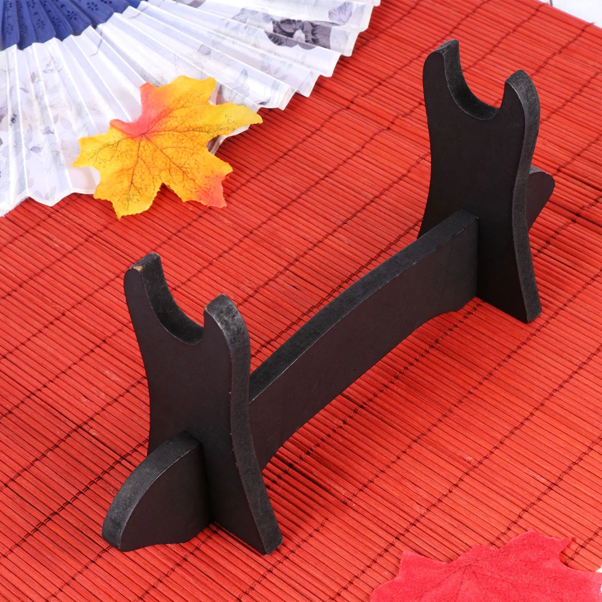 

2 Pcs Monitor Stands Decorative Stand Holder Wood Folding Fan Stand Sturdy Display Base