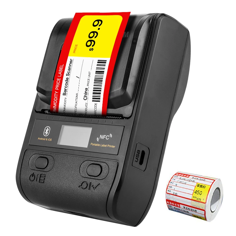 

Bluetooth Thermal Label Printer Mini Portable 58mm Receipt Printer Small for Mobile Phone Ipad Android / iOS NT-G5