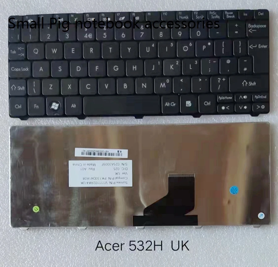 

Замена английской клавиатуры для ноутбука Aspire One D255 D255E D257 D260 521H 532H 533H D270 521 522 NAV50 eM350