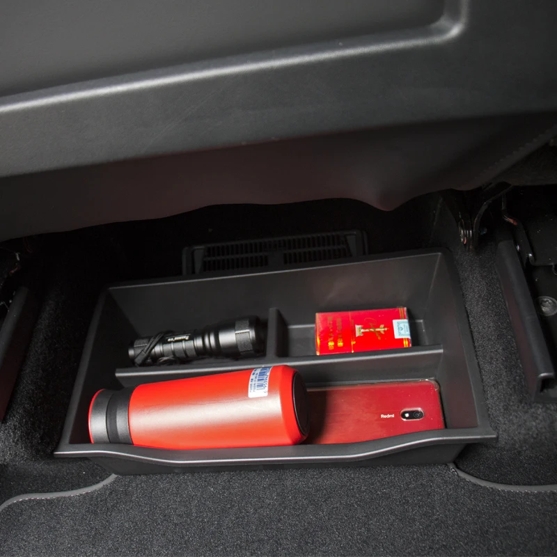 Under Seat Storage Box For Tesla Model Y 2021 2022 Organizer Tray TPE ABS Flocking Modification Auto Car Interior Accessories | Автомобили