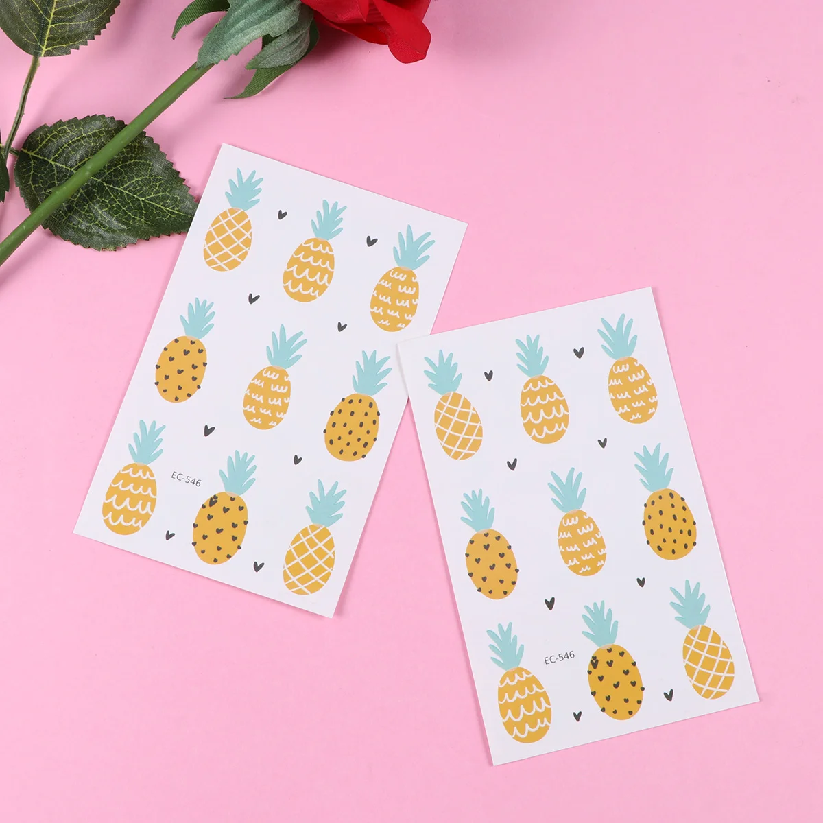 

10PCS Eco-friendly Waterproof Colored Drawing Stickers Lovely Cartoon Pineapple Body Stickers