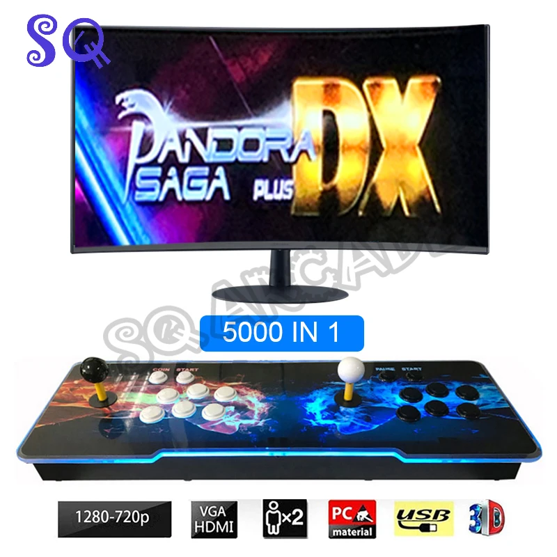 NEW Pandora Saga DX 5000 In 1 Console Arcade Machine game box With USB LED HDMI/ VGA 15hz crt Output For Arcade Game cabinet
