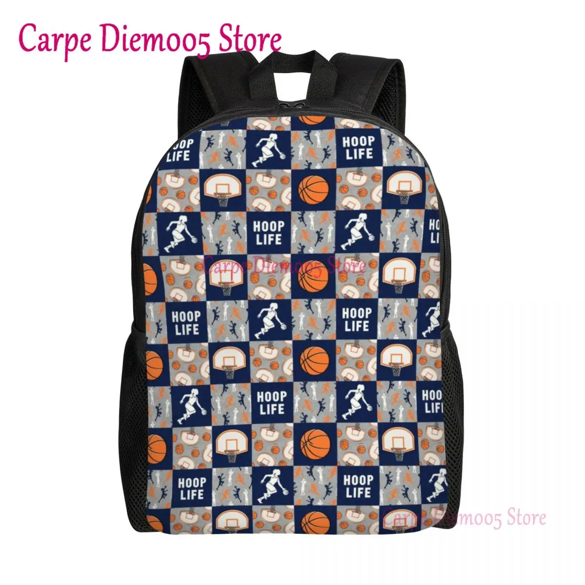 

Basketball Life Pattern Backpack for Men Women Water Resistant College School Sport Bag Printing Bookbag