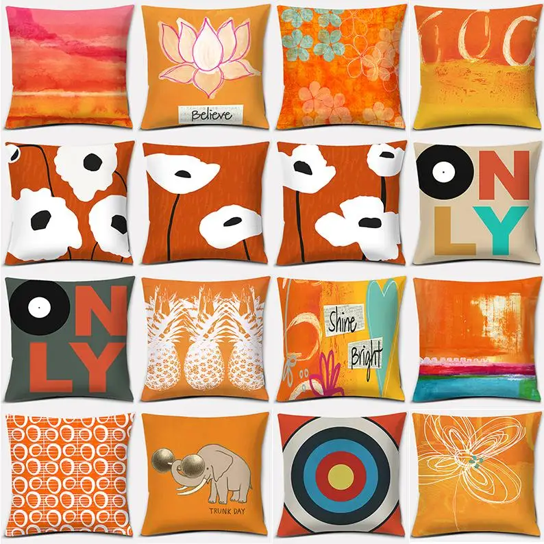

Lively Orange Series Throw Pillow Gift Home Office Decoration Throw Pillow Bedroom Sofa Car Cushion Cover Pillow Case
