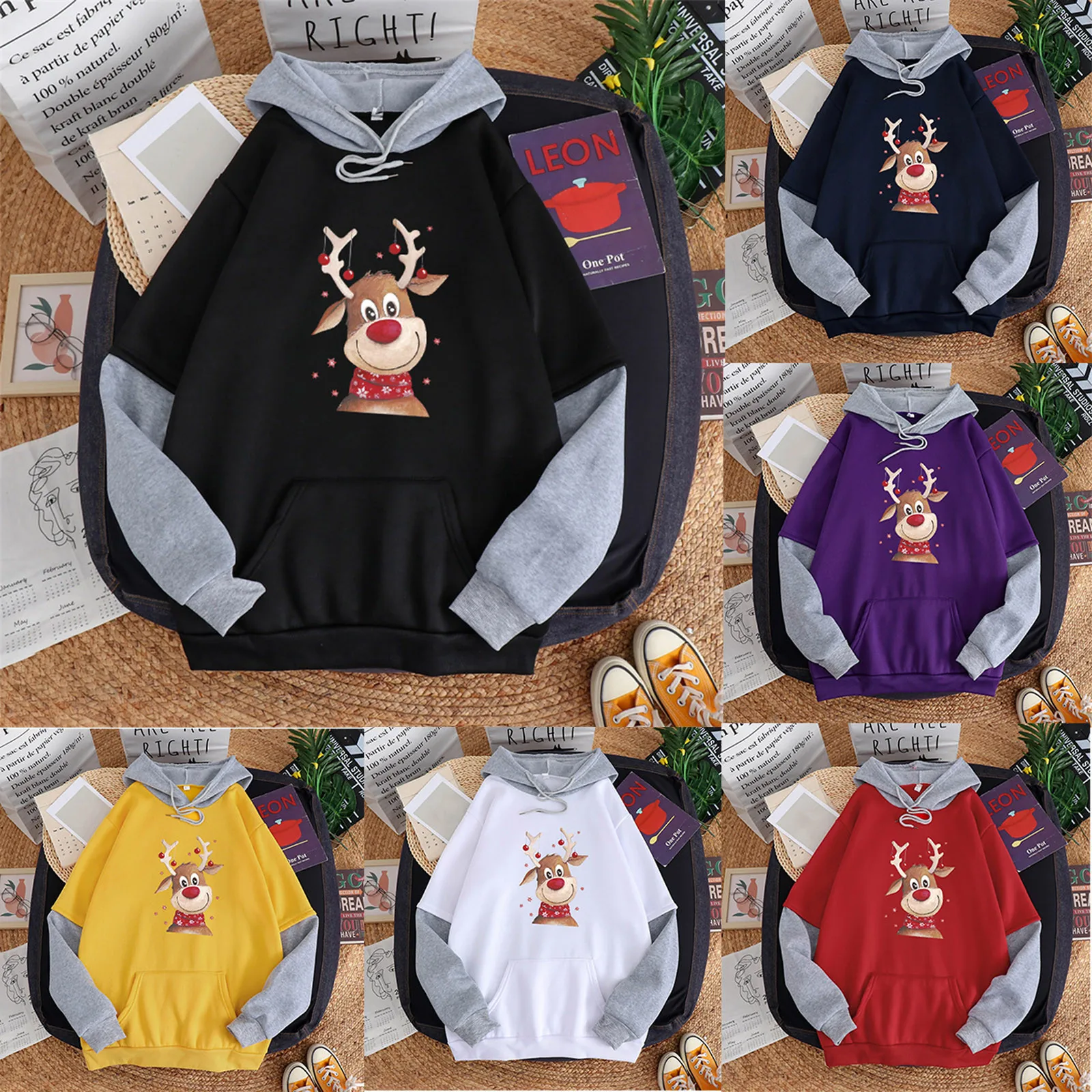 

Ladies Shirt Casual Christmas Trendy Round Neck Letter Printing Long-Sleeves Sweater Crop Tops Women Cropped Sweatshirts Women
