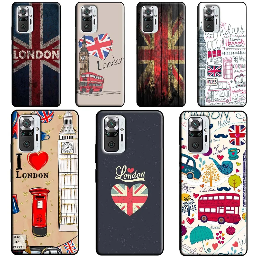 London Bus England Big Ben Case For Redmi Note 8 9 10 11 Pro 8T 9S 10S 11S Cover For Redmi 9 10 9A 9C 10A 10C Coque
