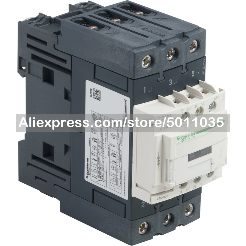 

LC1D50ABD Schneider Electric imported TeSys D series three-pole AC contactor, DC coil, 50A, 24VDC; LC1D50ABD