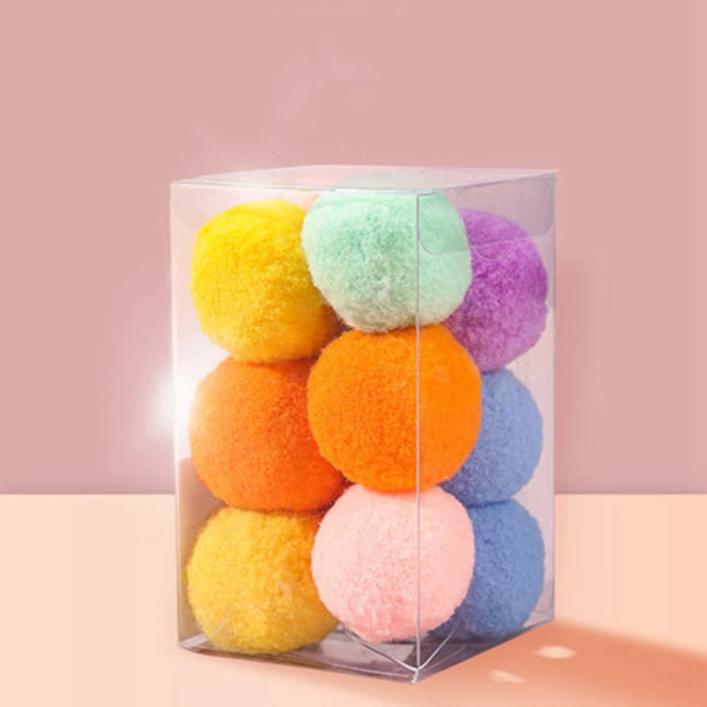 

Cat Toy Balls Poms Ball Pompon Ball Toy Cats Interactive Exquisite Material