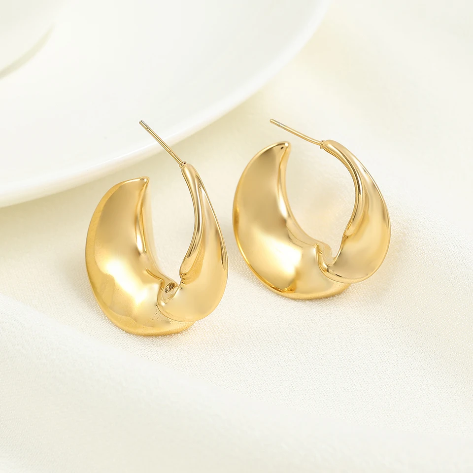 Открытые парные кольца FEEHOW золотого цвета с геометрическим дизайном модное